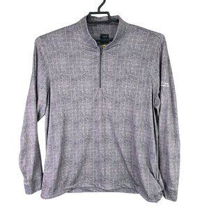 Mens Greg Norman Gray Play Dry 1/4 Zip Shirt Long Sleeve Polyester Stretch L